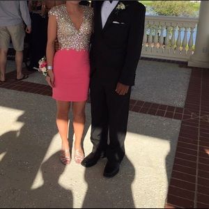 Size 2 Short Hot Pink Prom Dress